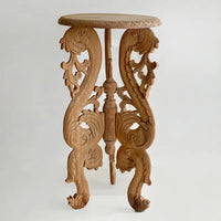 Oriental Carved Side Table - 43 cm