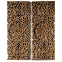 Set 2 Panneaux Muraux Rectangle Lotus Sacré - 90 cm
