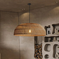 Asian Openwork Rattan Pendant Light Atmosphere