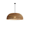 Asian Openwork Rattan Pendant Light Front View