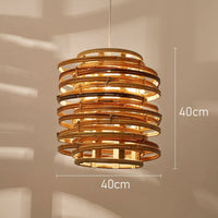 Deconstructed Cylinder Rattan Pendant Light Large Size