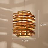 Deconstructed Cylinder Rattan Pendant Light Large Size