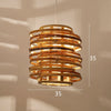 Deconstructed Cylinder Rattan Pendant Light Size