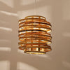 Deconstructed Cylinder Rattan Pendant Light