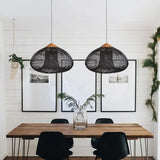 Modern Volcano Rattan Pendant Light