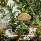 Modern Volcano Rattan Pendant Light