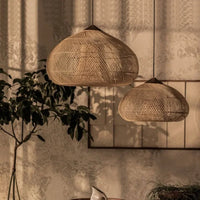 Modern Volcano Rattan Pendant Light
