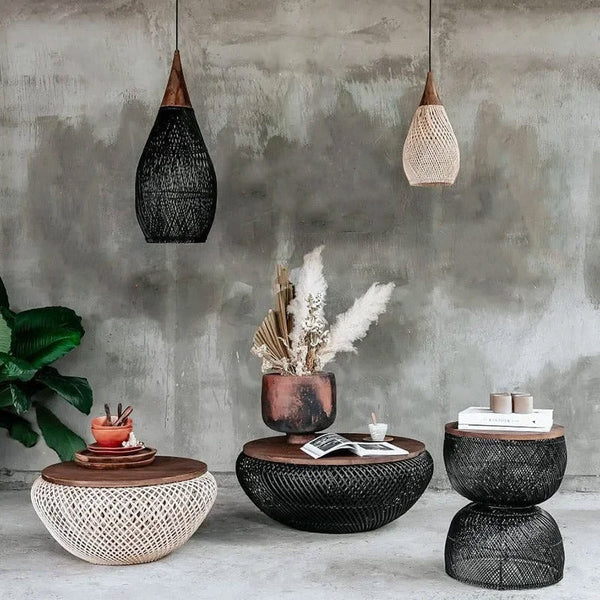 Modern Rattan Drop Pendant Light Atmosphere