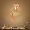Shell-Shaped Rattan Pendant Light Beige Enlighted