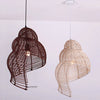 Shell-Shaped Rattan Pendant Light Design