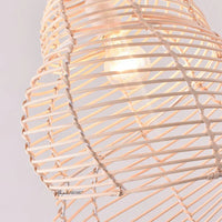Shell-Shaped Rattan Pendant Light Detail