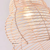 Shell-Shaped Rattan Pendant Light Detail