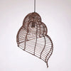 Shell-Shaped Rattan Pendant Light Front View