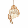 Shell-Shaped Rattan Pendant Light Side View