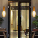 Cylindrical cage bamboo wall sconce - 35 cm door
