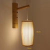 Cylindrical cage bamboo wall sconce - 35 cm size