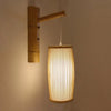 Cylindrical cage bamboo wall sconce - 35 cm