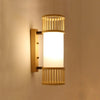 Double cage cylindrical-wall sconce bamboo - 40 cm