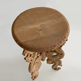 Oriental Carved Side Table - 43 cm