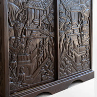 Thai Village Teak Carved Cabinet - 90 cm