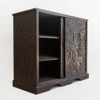 Thai Village Teak Carved Cabinet - 90 cm