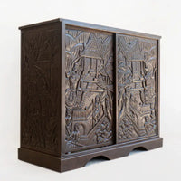 Thai Village Teak Carved Cabinet - 90 cm