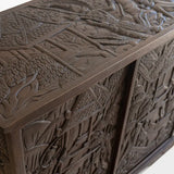 Thai Village Teak Carved Cabinet - 90 cm