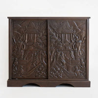 Thai Village Teak Carved Cabinet - 90 cm