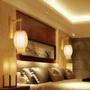 Wall-light mediterranean bamboo bedroom