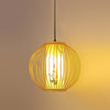 Bamboo and Fabric Cage Pendant Light - 28 cm