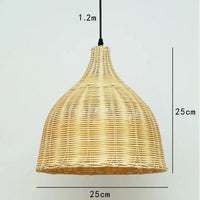Bell-Shaped Bamboo Pendant Light 25 cm Size
