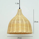 Bell-Shaped Bamboo Pendant Light 25 cm Size