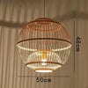 Double Spherical Cage Bamboo Pendant Light - 50 cm Size