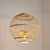 Double Spherical Cage Bamboo Pendant Light - 50 cm