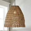 Exotic Rattan Bell Pendant Light Front View
