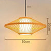 Pendant Light in Bamboo and Fabric - 50 cm size