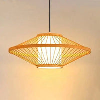 Pendant Light in Bamboo and Fabric - 50 cm