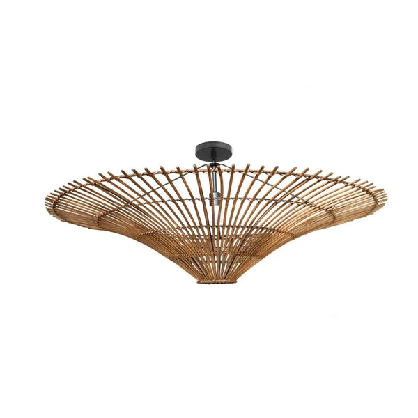 Rattan Umbrella Ceiling Light Beige