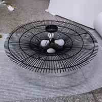 Rattan Umbrella Ceiling Light Under View