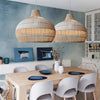 Bicolor Design Rattan Pendant Light