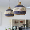 Colored Rattan Bulb Pendant Light