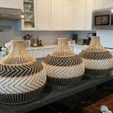 Colored Rattan Bulb Pendant Light