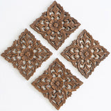 Set de 4 Panneaux Muraux Fleur - 20 cm
