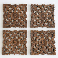 Set de 4 Panneaux Muraux Fleur - 20 cm