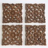 Set de 4 Panneaux Muraux Fleur - 20 cm