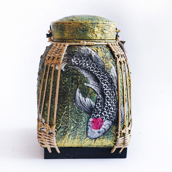 chinesekoi fish lid box Japanese Yin Yang Koi Wooden with Hinged Handmade Wedding Keepsake Boxes Decorative Wooden Storage Boxes Large Wood Memory Box for Crafts Jewelry Photo, Bridal Shower Gifts : Home Dating back to Ancient China Vintage Chinese Blue and White