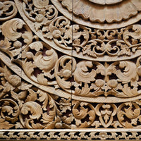 Large Hand-Carved Wood Panel - 260 cm