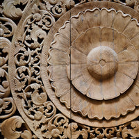 Large Hand-Carved Wood Panel - 260 cm