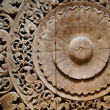Large Hand-Carved Wood Panel - 260 cm