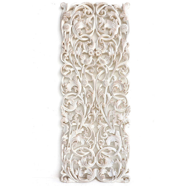 Panneau Mural Thai Jungle Vintage Blanc - 90 cm